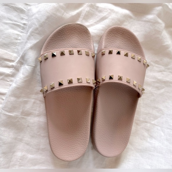 Authentic Valentino Rockstud Rubber Pool Slides Water Rose Pink 10US / 40EU - Picture 3 of 12